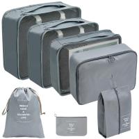 7Pcs/Set Suitcase Organizer Bags Zipper Closure Waterproof Clothes Cosmetics Shoe Toiletries Storage Bags Travel Accessories