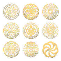 1Box 9 Pcs Sacred Geometry Copper Stickers Decals Orgone Stickers Energy Tower Material for DIY Scrapbooks Resin Crafts Phone and Water Bottle Decorations