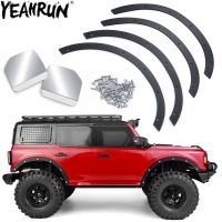 YEAHRUN Metal Wheel Eyebrows Fender Flares &amp; Rearview Mirror Lens for 1/10 RC Crawler Car TRX4 Bronco Upgrade Parts Screw Nut Drivers