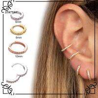 STATTAXI 1PC แฟชั่นใหม่ Daith Conch Snug Helix Cartilage Tragus เครื่องประดับร่างกาย ต่างหูฮักกี้ฮูป CZ เจาะหู แหวนจมูก