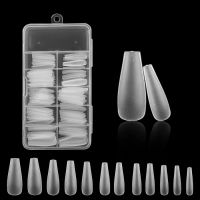 120Pcs Soft Gel Short Almond Fake Nail Tips Extension System Sculpted Full Cover Nail Ballerinas Capsules Press on Tips fenguhan