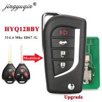 Jingyuqin รีโมทกุญแจรถพับได้ Hyq12y 314.4Mhz ชิป4D67 /G สำหรับ Toyota คัมรี่เอวาลอน Corolla Matrix RAV4 Venza Yari