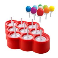 hot【cw】 Hot Sales Silicone Pops Mold Maker Tray Tools Colorful Popsicle Molds With 9 Stickers