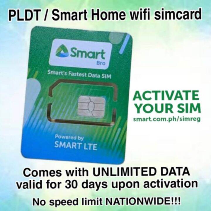 Smart Bro Sim Card For Pldt Smart Prepaid Home Wifi With Days Unli