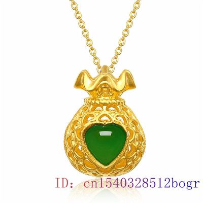 【cw】 bag Pendant Jewelry Amulet Chalcedony 925 Fashion Hetian Gifts Necklace Chinese ！