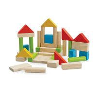 PLANTOYS COLORFUL 40 UNIT BLOCKS ของเล่นไม้ แปลนทอยส์ ชุดบล็อกหลากสี 40 ชิ้น (18m+)