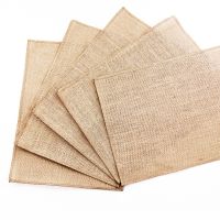 【CC】 1pcs Burlap Table Mats Placemats Sets Jute Woven Tableware Wedding Supply for