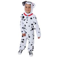 เด็กผู้ชายเด็กผู้หญิง Dalmatians Lovely Dog Animal Costumes Themed Cosplay Fancy Dress Halloween Party Costume Size XS To L