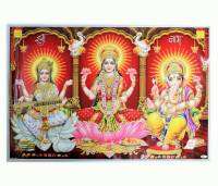 Lakshmi Saraswati Ganesha โปสเตอร์โปสเตอร์ทำงานศิลปะสำหรับตกแต่ง Dinding Kamar Tidur สำนักงาน