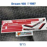 สติ๊กเกอร์ DREAM 100 ครุสภา ติดรถสีขาว ปี 1987 รุ่น 1