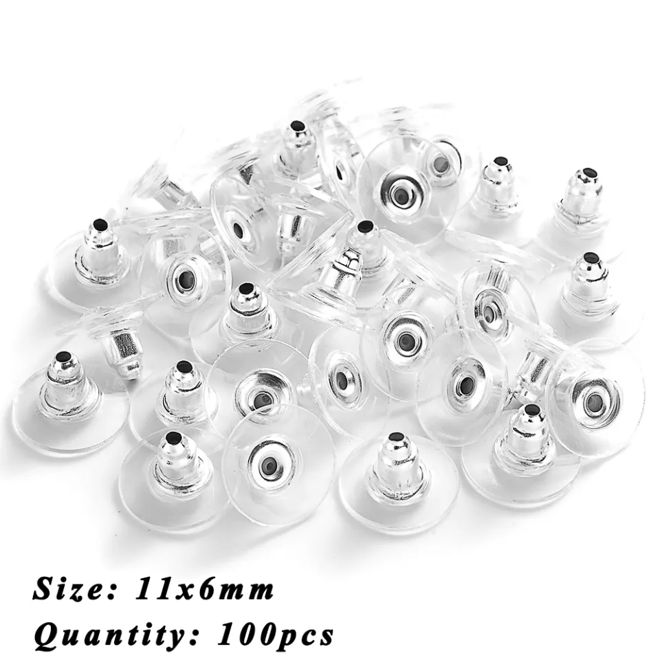 iYOE 100-500pcs Ear Backs Stopper Metal Rubber Earring Back Ear