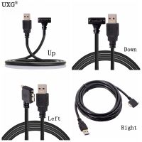 90 Degree Right amp; Left amp; Up amp; Down Angled Micro B USB 3.0 Lock Screw Mount to USB 3.0 USB3.0 A Type Male Data cable 1.2m 3m 5m