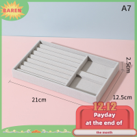 งานประดิษฐ์ทำมือ BAREN ลิ้นชักจัดเก็บของกล่องเก็บเครื่องประดับสีเทาอ่อนเครื่องประดับต่างหูจี้สร้อยคอสร้อยข้อมือถาด