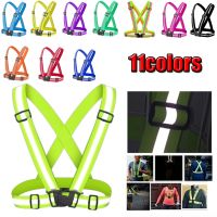 Highlight Reflective Straps Night Running Riding Hiking Clothing Vest Adjustable Safety Vest Elastic Band for Adult and Children