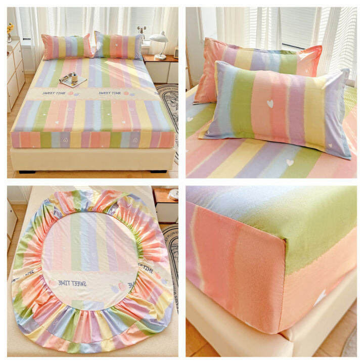 880TC Fitted Bedsheet Super Single/Queen/King for 3 Sizes Bedding Sheet