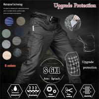 Summer Men Casual Cargo Pants Thin Pockets Outdoor Quick Dry Breathable Waterproof Military Fan Tactical Trousers