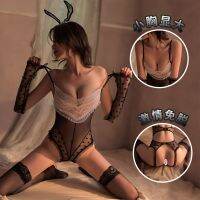 [COD] lingerie cute rabbit openable one-piece suit lace bunny see-through show delivery