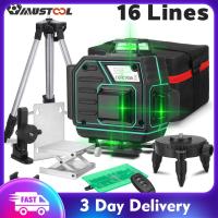 【จัดส่ง 3 วัน】4D แนวนอนและแนวตั้ง360 ° เครื่องวัดระดับเลเซอร์ระดับ LD Green Beam Super Powerful 16 Line Self Leveling Line Holder Tool  เครื่องวัดระดับเลเซอร์ เลเซอร์หาระดับ