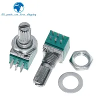 5pcs/lot RK097G 6Pin 5K 10K 20K 50K 100K B5K with a switch audio shaft 15mm amplifier sealing potentiometer