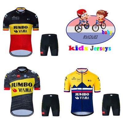 JUMBO VISMA Kids Cycling Jersey Set Boys Short Sleeve Summer Cycling Clothing MTB Ropa Ciclismo Bicycle Wear Girls Sports Suit