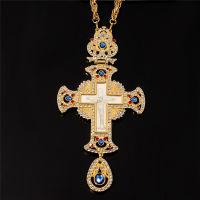 192*87mm Big Size Religious Necklace For Women Man Long Pendant pectoral cross orthodox Jesus crucifix pendants Jewelry