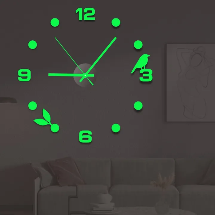 【Luminous Clock】3D DIY Wall Clock Living Room Decoration Room Wall