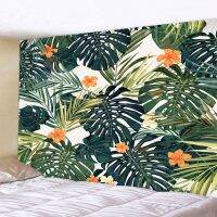 Beautiful Green Leaves Tapestry Wall Hanging Sandy Beach Picnic Rug Camping Tent Sleeping Pad Home Decor Bedspread Sheet Cloth