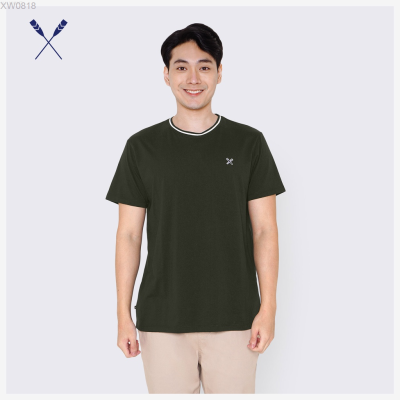 With (สต็อกเพียงพอ) Regatta T-Shirt Contrast Trim For Men (Dark Green)คุณภาพสูง size:S-5XL