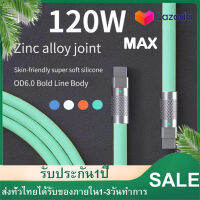 120W 6A Super Fast Charge PD ประเภท C Liquid ซิลิโคน Quick Charge 1.5M สาย Usb C to C สายชาร์จแบตเตอรี่ สำหรับ Samsung iPhone Huawei Xiaomi OPPO VIVO Android ป้องกันการแตกหัก Charger