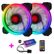 Bộ 2 Quạt Tản Nhiệt, Fan Case Coolmoon Ver 2 Led RGB Dual Ring 16 Triệu màu