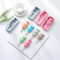 ○◑✙ Ice Stick Mold Box Small Rabbit Small Bear Shaped Silica Gel Ice Cream Mould Box Mini Cheese Stick Ice Block Mold Model Cute