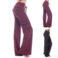 Women Party Button Summer Drawstring Slim Fit Soft Elastic With Pockets Travel Sports Pants