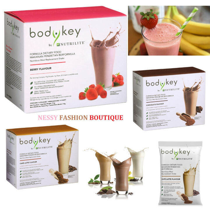 Amway BodyKey By Nutrilite Meal Replacement Shake Berry/Chocolate/Cafe ...