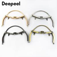 1Pc Deepeel Retro Diamond Embossed Metal Bag Handles Handmade Sewing Brackets Kiss Clasp Handbag Purse Frame Handle Accessories