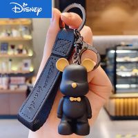 อะนิเมะดิสนีย์ Bow Tie Bear Key Chain หญิงน่ารักการ์ตูนรถพวงกุญแจตุ๊กตาเรซิ่นจี้เครื่องประดับพวงกุญแจ