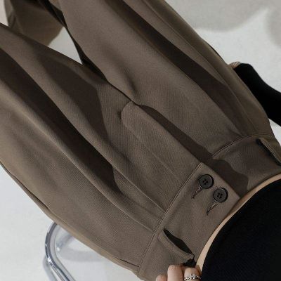 ∏┋✷ Brown brown wide-leg pants womens 2023 spring and summer new high-waist drape loose and thin mopping pants straight suit pants