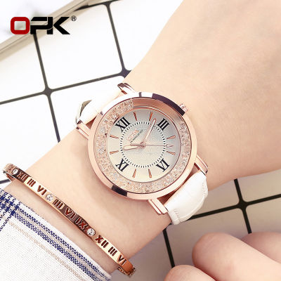 OPK นำเข้าต้นฉบับหนังกันน้ำนาฬิกาข้อมือนักเรียนผู้หญิงเกาหลีสไตล์แฟชั่นส่องสว่างนาฬิกาข้อมือ