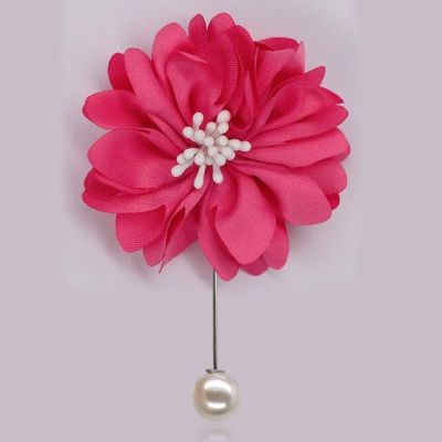 WIFELAI-A ดอกไม้ซาตินสีสัน5.5ซม. แบบ DIY สำหรับเจ้าบ่าวชุดสูทช่อดอกไม้สำหรับตกแต่งดอกไม้งานแต่งงานงานปาร์ตี้ XH201-P