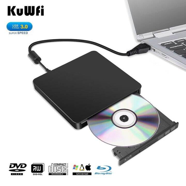 External BluRay CD Player USB3.0 BD DVD Drive Slim Portable DVD Writer Reader Optical CD/DVD