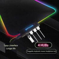 ❡✗ New Rgb Light-emitting 4 Docking Stations Gamer Mouse Pad E-sports Luminous Mouse Pad X16 Luminous Oversized Size Mouse Pad