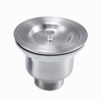 Stainless Steel Kitchen Single / Double Sink Drainer Wire Drain Pipe Fittings with Basket Sink Filter Sewer Accessories 110140mm