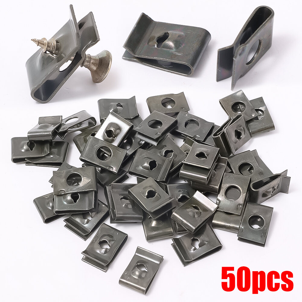 Metal U-Type Clips for Car Bumper Fender Trim Panel Fastener Leaf Board Auto Motorcycles Trucks Fastener Grommet Clips