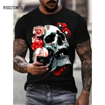 Shop Mens 3d Skull Printed T Shirt online | Lazada.com.ph