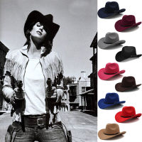 3 Sizes Parent-child Men Women Kids Children Woolen Western Cowboy Hat Wide Brim Sunhat Party Travel Outdoor Cap Classical Retro