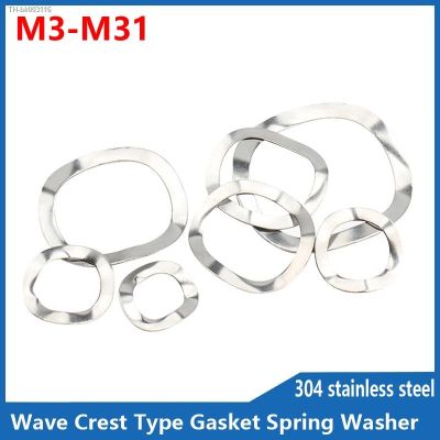 ☋ 304 Stainless Steel Three Wave Washers Spring Washer M3 M4 M5 M6 M8 M10 M12 M14 M16 M19 M23 M25 M27 M31 10-100PCS