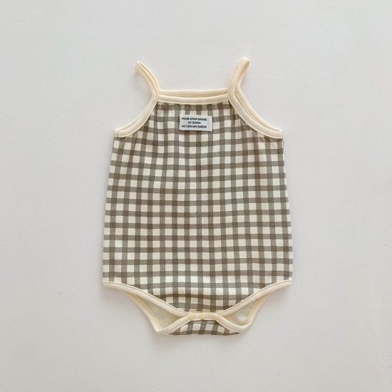 1 bộ áo liền quần hai dây vải cotton cho bé gái sơ sinh 0-3 tuổi - ảnh sản phẩm 2