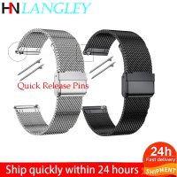 Milanese Loop 18/20/22/ 24mm Watch Band for Samsung Galaxy Watch 42mm 46mm Active 2 40mm 44mm Quick Release Mesh Woven Strap