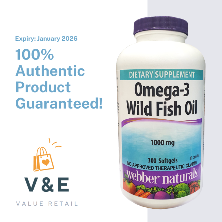 Authentic ber Naturals™ Omega3 Wild Fish Oil, 1000 mg (300 softgels