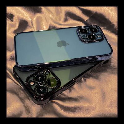 [สินค้าใหม่ในสต็อก] หรูหราชุบตารางกรอบกรณีโทรศัพท์ที่ชัดเจนสำหรับ iPhone 13 12 11 Pro Max มินิ X XS XR 7 8พลัส14ใส TPU ซิลิโคนปก
