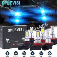 ไฟหน้ารถมอเตอร์ไซค์แบบ LED ไฟรถยนต์สีฟ้าน้ำแข็งสัญญาณสูงต่ำไฟตัดหมอกสำหรับ RAM 1500 2019 2020ภูมิประเทศ GMC 2010 2011 2012 2013 2014 2015